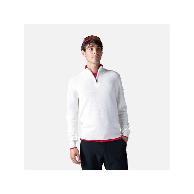 Rossignol Stripe 1/2 Zip Knit Sweater White