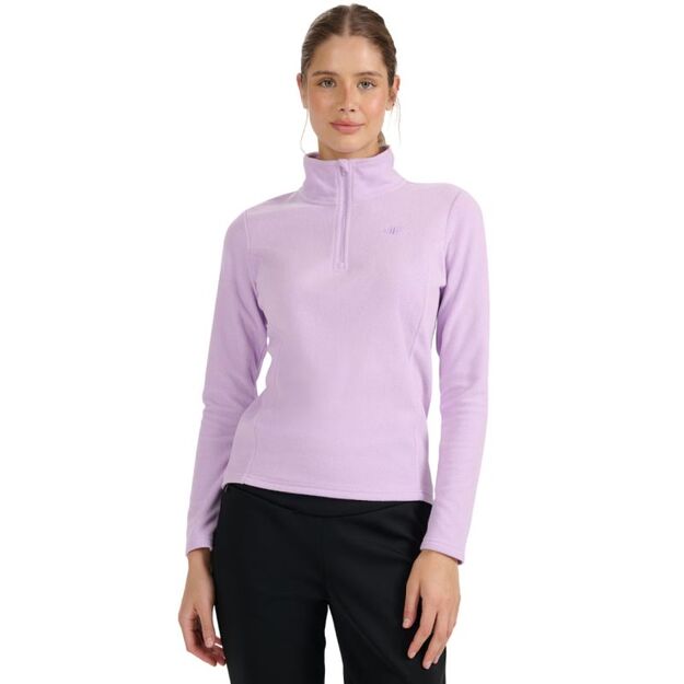 Women\ s fleece sweatshirt 4F F069 light purple 4FWAW25UFLEF069 52S