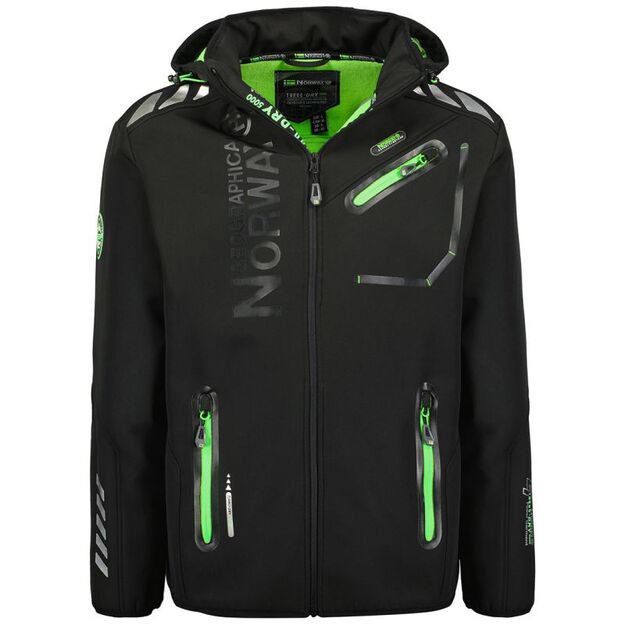 Geographical Norway ROYAUTE BLACK / GREEN DB MEN 068 BLACK / GREEN men\ s softshell jacket (WY8026H/GN-NOIR / VERT)