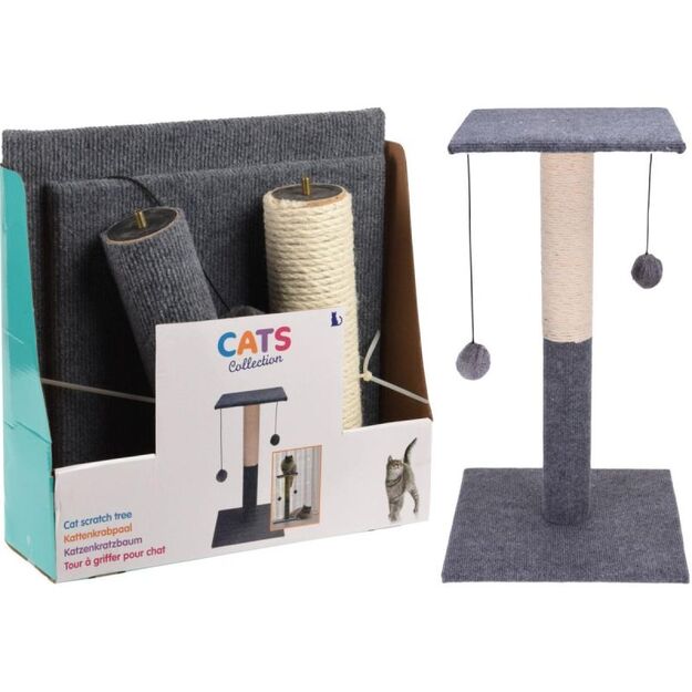 SCRATCHING TREE FOR CAT 59CM 2 BALLS