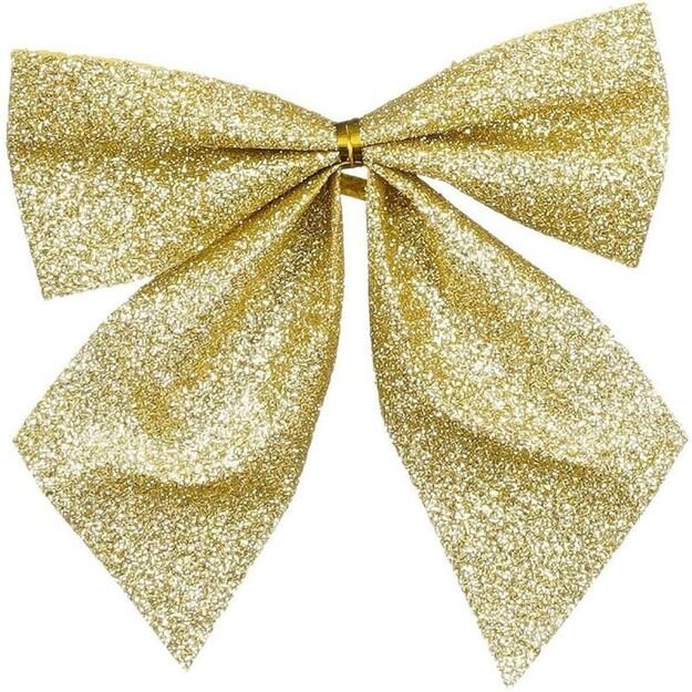 DECORATIVE GOLD BOW 10x12CM 6 PCS MICA