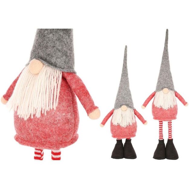 DECORATIVE GNOME ON TELESCOPIC LEGS 64-79CM RED
