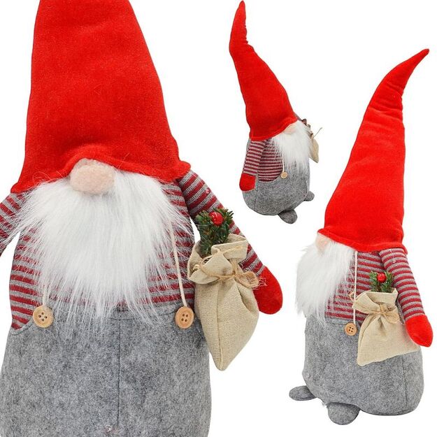 DECORATIVE SANTA CLAUS 50CM BOY WITH BAG AND ROWNBERRY