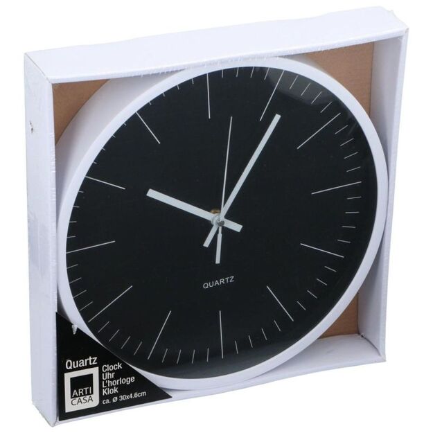 WALL CLOCK 29.5X4.6CM ARTICASA WHITE