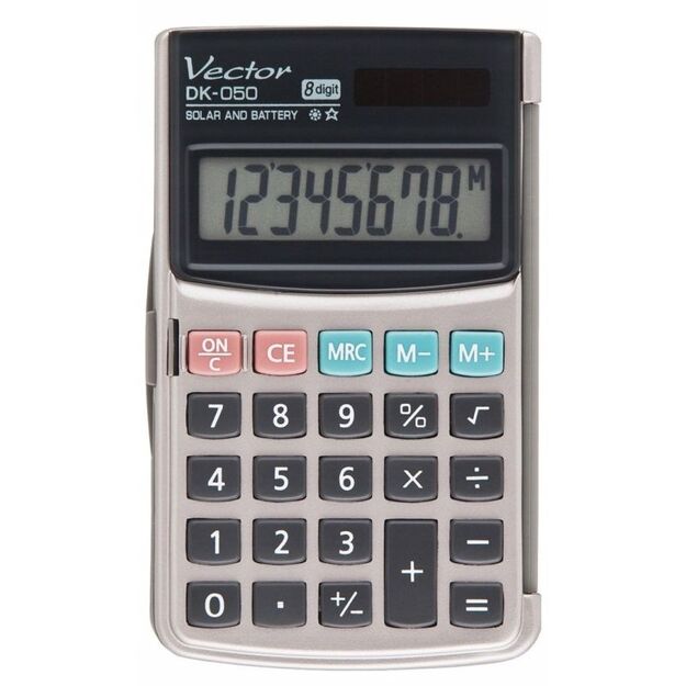 Vector Pocket Calculator DK-050, Gray