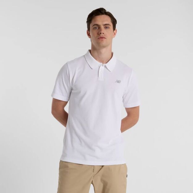 New Balance Cotton Pique Polo Shirt M MT51519WT