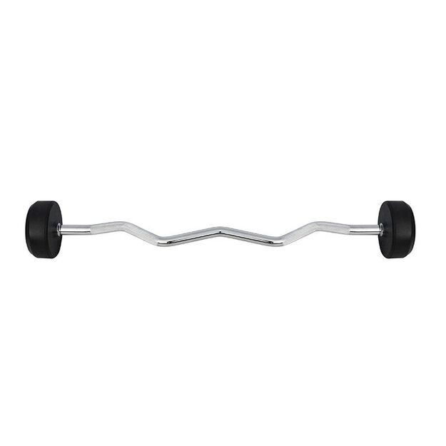 Rubber-coated fixed barbell/bar, curved, 35 kg HMS GSL35