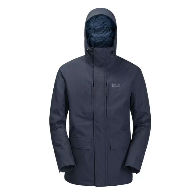 Jack Wolfskin WEST COAST JACKET men\ s waterproof hooded jacket night blue (1110811_1010)
