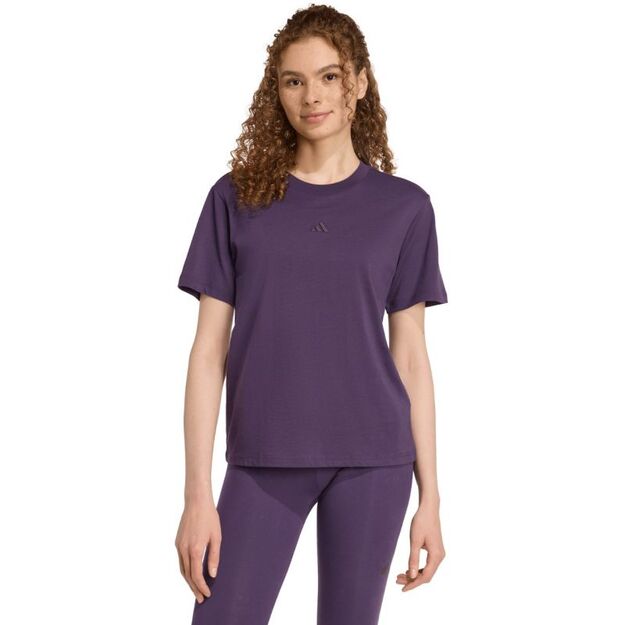 adidas Essentials Small Logo Cotton Purple Women\ s T-Shirt JY4966