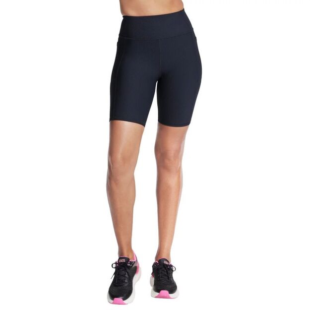 Skechers Go Flex Rib High Waisted 8 Inch Bike Short SH32-BLK Black L