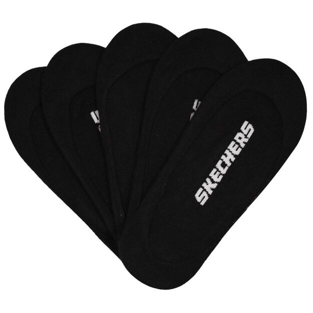 Skechers 5pk Womens Non Terry Socks S110703-BLK Black 36-40
