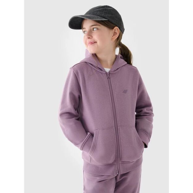 Girls\  sweatshirt with a hood, 4F Junior 4FJWMM00TSWSF1315-51S