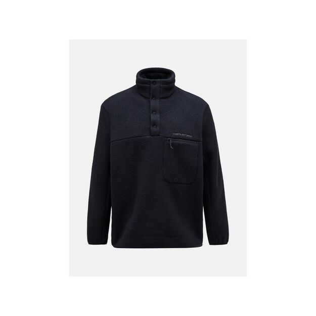 Peak Performance M Fleece Snap T-Neck sweatshirt black