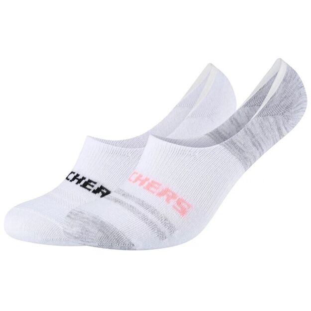 Skechers 2PPK Mesh Ventilation Footies Socks SK44008-1001 White 39-42