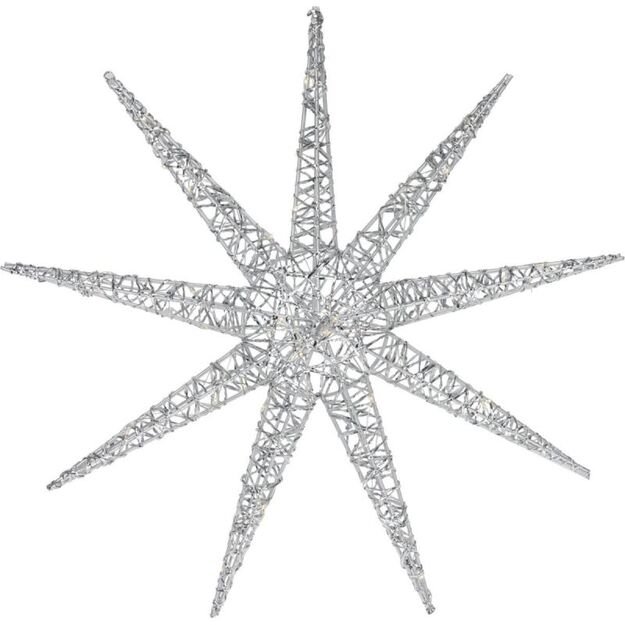 SNOWFLAKE DECORATIVE HANGING 50LED SILVER
