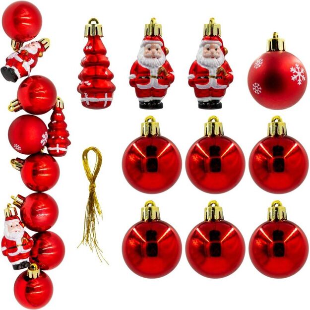 SAFE PLASTIC BALL FORM SANTA CLAUS CHRISTMAS TREE 10 PCS MICA