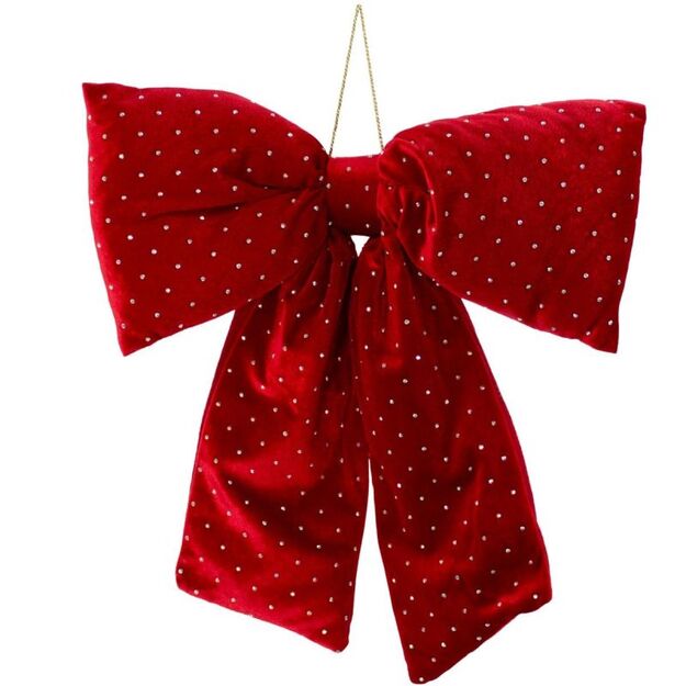 RED DECORATIVE BOW 39x50CM MICA