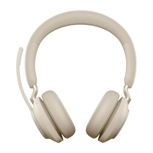 Jabra Evolve2 65 UC Stereo Link380c Wireless Over-Ear Headphones, Beige