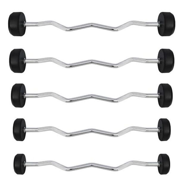 Rubberized GSL-40 40 KG HMS Fixed Barbell/Curl Bar