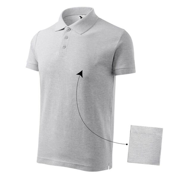 Malfini Cotton M MLI-21203 light gray melange polo shirt