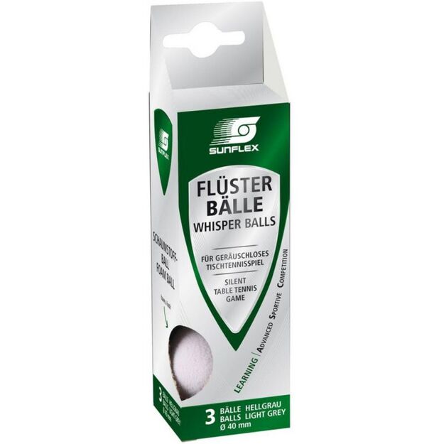 SUNFLEX Whisper ping pong balls 3 pcs white
