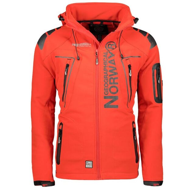 Geographical Norway Techno MEN 056 BS3 men\ s sports jacket with adjustable hood, waterproof, red (WU1060H/GN)