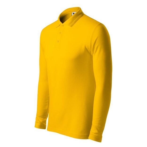 Men\ s Pique Polo LS Polo Shirt (Yellow)