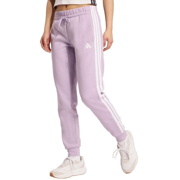 adidas Essentials 3-Stripes Fleece Slim Women\ s Pants Pink JY3097