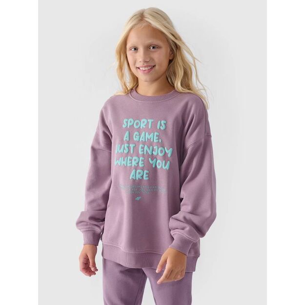 Girls\  sweatshirt without a hood, 4F Junior 4FJWAW24TSWSF1214-51S