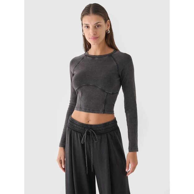 Longsleeve cropped smooth women\ s 4F 4FRAW24TLONF503-20S