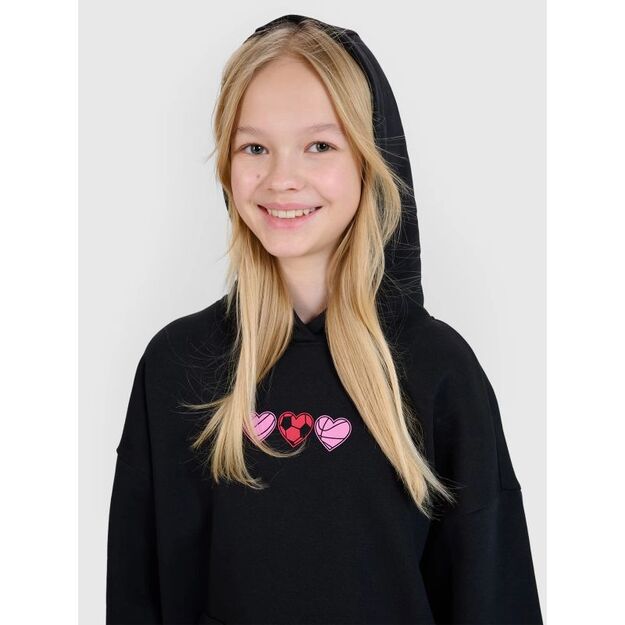 Girls\  sweatshirt with a hood, open, 4F 4FJRSS25TSWSF2235-20S