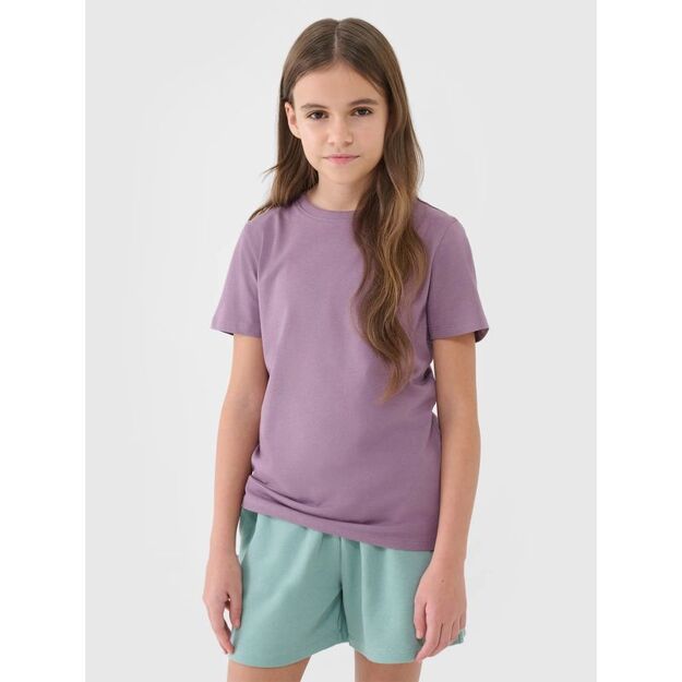 Regular plain girls\  T-shirt 4F 4FJWSS25TTSHF2177-51S