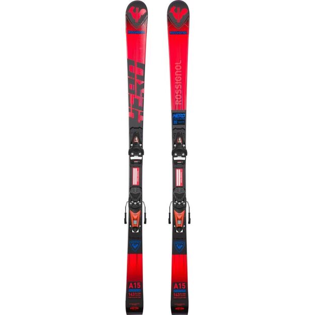 ROSSIGNOL HERO Athlete GS PRO (R21) skis + LOOK NX7 GW B73 bindings Black Hot Red