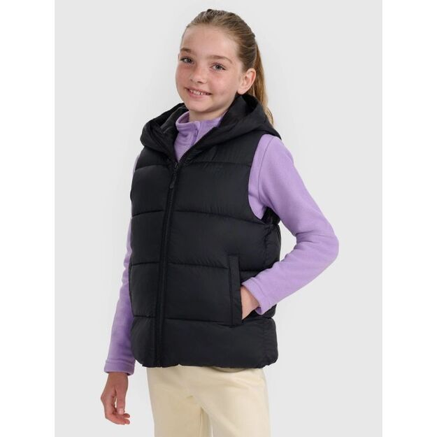 Children\ s down vest with synthetic filling 4F 4FJRAW25TVJAU331-20S