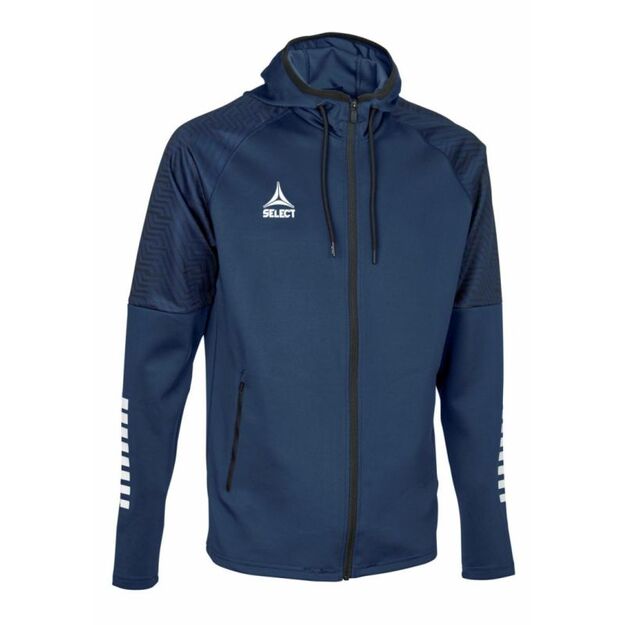 SELECT Monaco navy blue v24 zip-up football training sweatshirt with hood