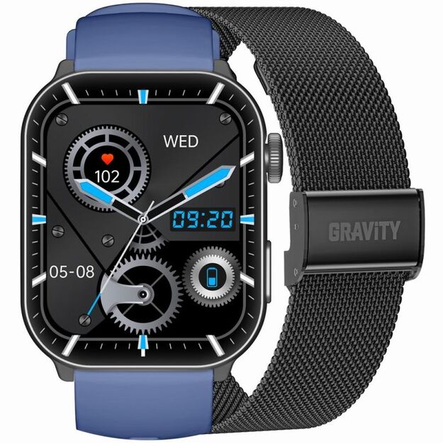 Men\ s Smartwatch GRAVITY GT28-3 Strap + Bracelet Navy Blue Black