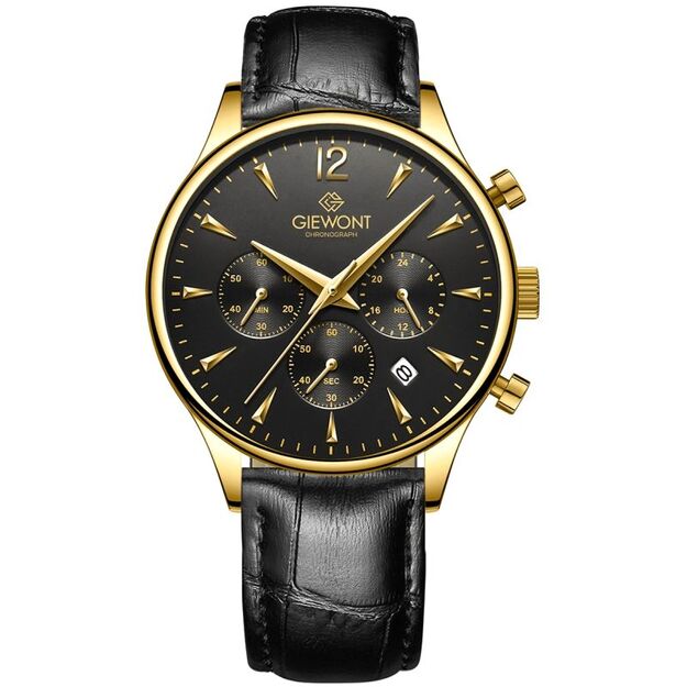 Giewont Chronograph Sapphire Black and Gold Men\ s Watch GW6310-A4
