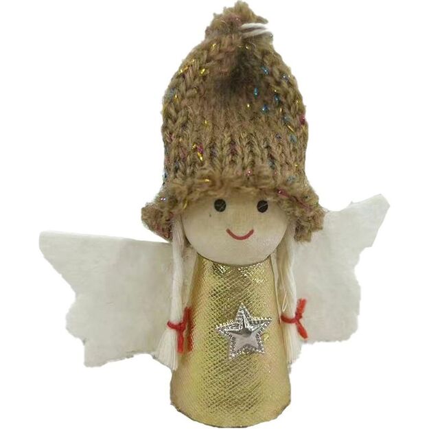 CHRISTMAS ANGEL PENDANT GOLD 7CM
