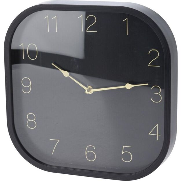 SQUARE WALL CLOCK 30x30CM BLACK EXCELLENT HOUSEWARE