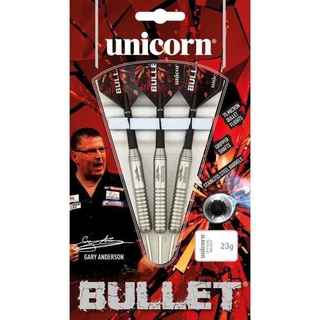 Steel tip Unicorn Bullet Stainless Steel darts - Gary Anderson 22g:27520|24g:27521|26g:27522
