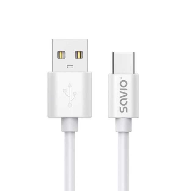SAVIO USB-A &ndash; USB-C CABLE, 3 M, WHITE, CL-168
