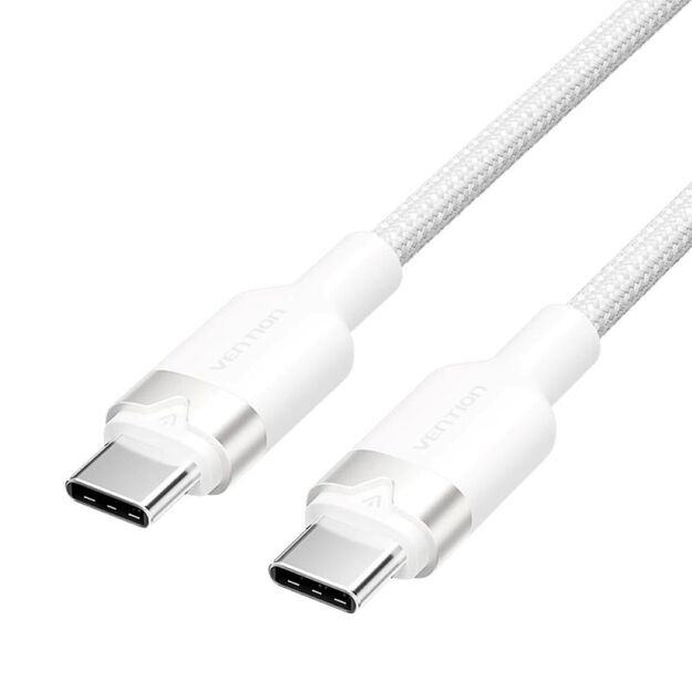 USB-C to USB-C Vention Braided Cable 3A 480Mbps 60W PD 2m White