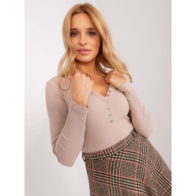 Beige striped blouse BASIC FEEL GOOD (RV-BZ-9209.36P)