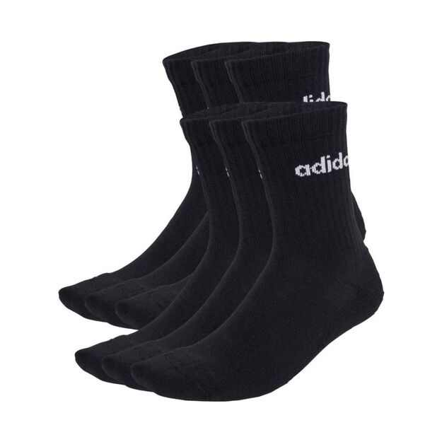 adidas Linear Crew Socks Cushioned 6 Pair Pack black JL6094