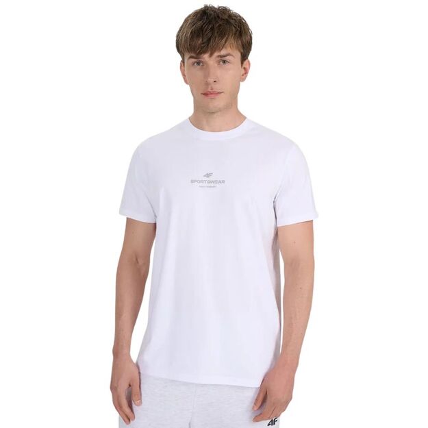 Men\ s T-shirt 4F M2961 white 4FWAW25TTSHM2961 10S