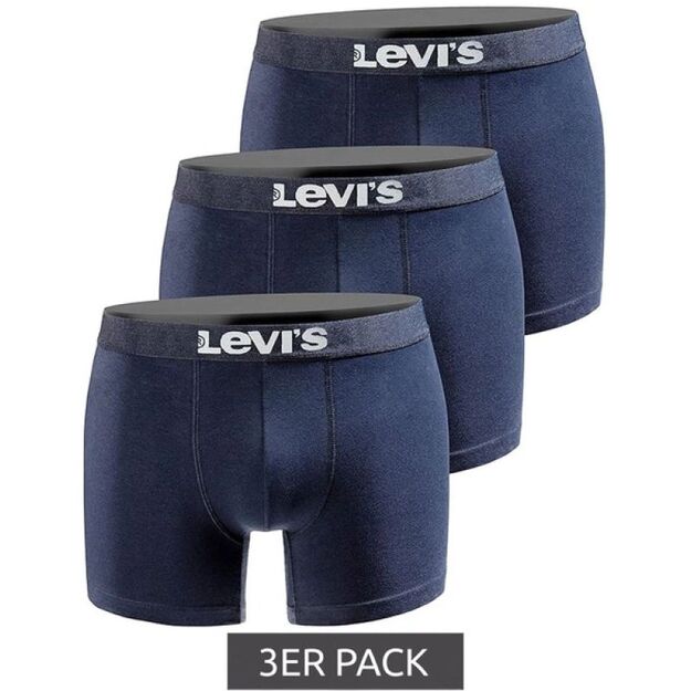 Levi\ s Men\ s Boxers 3-Pack Navy Blue Cotton Boxer Briefs