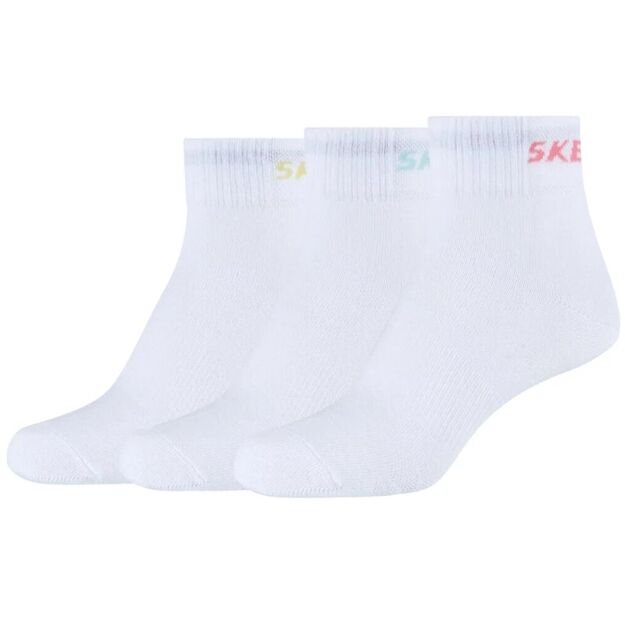 Skechers 3PPK Wm Mesh Ventilation Quarter Socks SK42022-1000 White 35-38