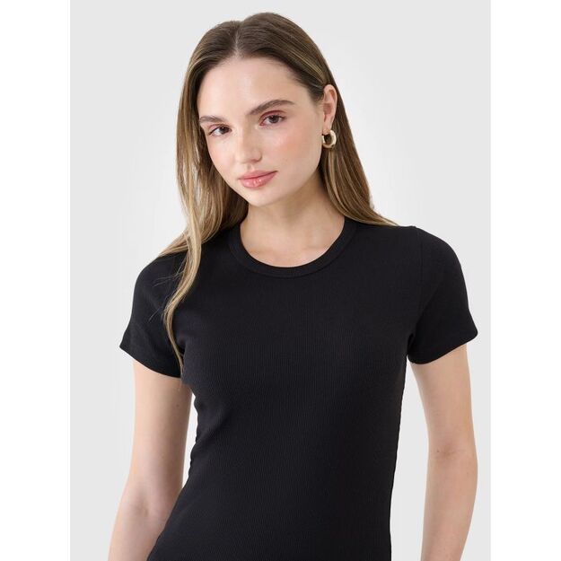 Women\ s slim ribbed t-shirt 4F 4FWSS25TTSHF1968-20S