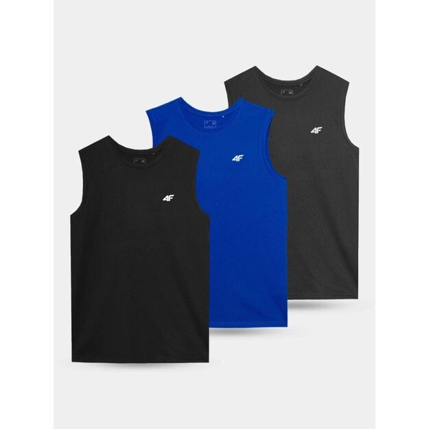 Men\ s sleeveless shirt (SET OF 3 T-SHIRT) 4F 4FWSS25TSLEM288-90S