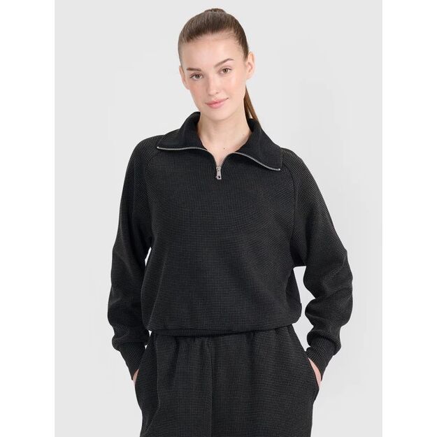 Oversized sweatshirt without a hood, unzipped, women\ s 4F 4FRSS25TSWSF2150-20S